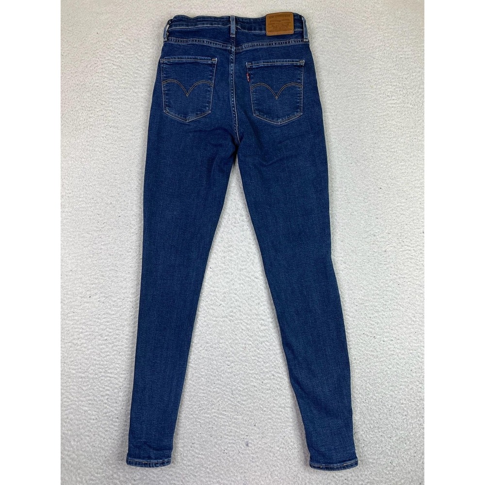 Levis Premium 721 High Rise Skinny Jeans Womens 26x29 Blue Distressed Denim - Picture 2 of 15
